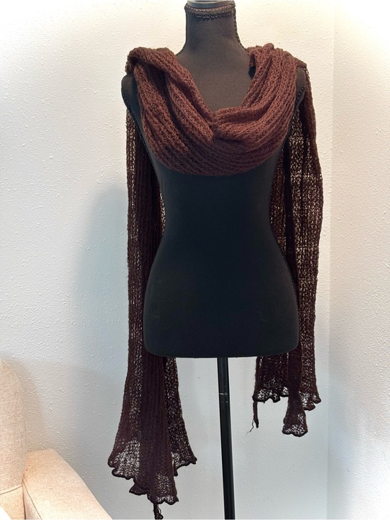 Accessories - Brown Lightweight Knit Scarf - Women's Accessory